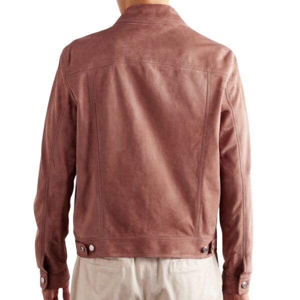 Wardrobe with a Pink Suede Leather Jacket