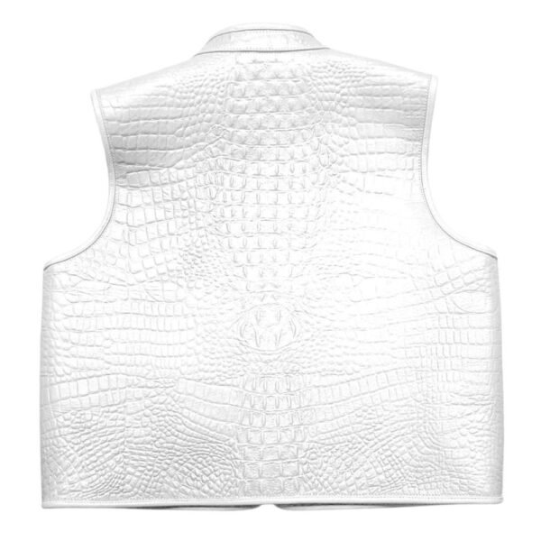 White Crocodile Leather Vest for Ultimate Style