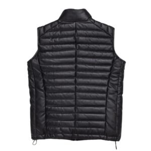 sheepskin leather puffer biker vest for mens